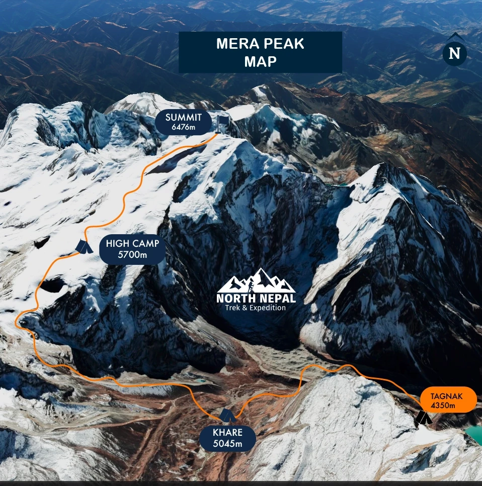 Mera Peak Climbing Trek Map